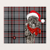 Bouvier Christmas Dog mit Holiday Kariert (Außenseite Aufgefaltet)