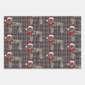 Bouvier Christmas Dog und Rot und Grau Kariert Geschenkpapier Set (Vorderseite 3)
