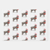 Bouvier Christmas Dog und Rot und Grau Kariert Geschenkpapier Set (Vorderseite 2)