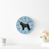 Bouvier des Flanders Dog Silhouette Personalisiert Runde Wanduhr (Zuhause)