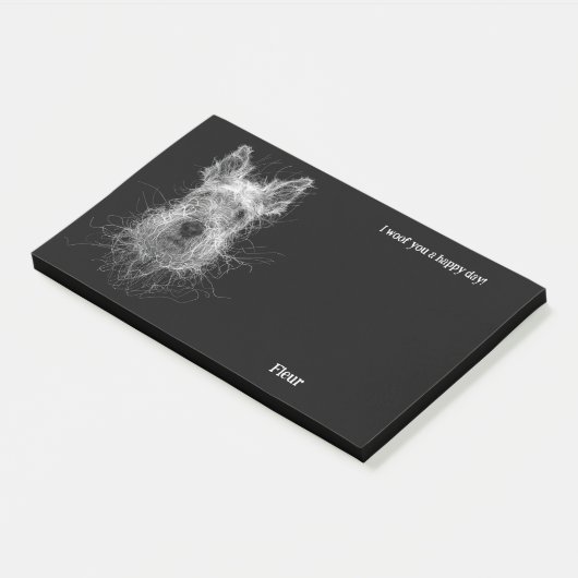 Bouvier des Flandres Abstrakt Art Dog Name Post-it Klebezettel (angewinkelt)