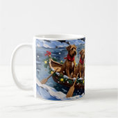 Bouvier des Flandres Christmas Boat Holiday Kaffeetasse (Links)