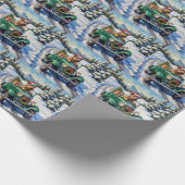 Bouvier des Flandres Christmas Car Ride Holiday Geschenkpapier (Ecke)