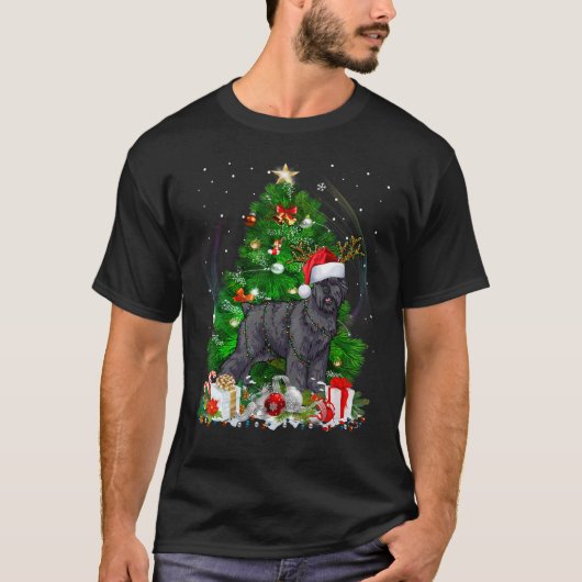 Bouvier Des Flandres Christmas Tree Light Pajama D T-Shirt (Vorderseite)