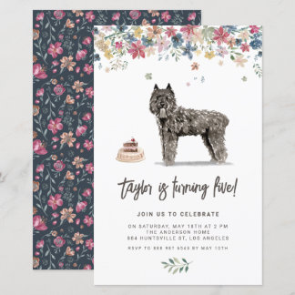 Bouvier des Flandres Dog Birthday Einladung