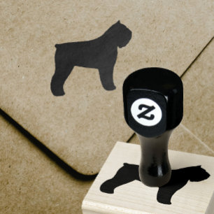 Bouvier des Flandres Dog Breed Silhouette Gummistempel