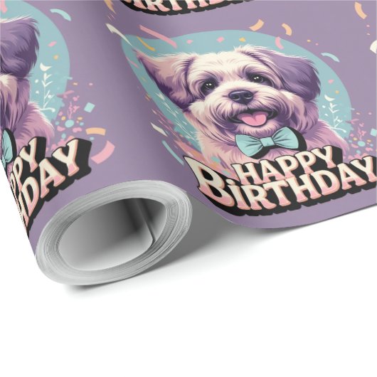 Bouvier des Flandres Dog Colorful Geschenkpapier (Rolleneckpunkt)