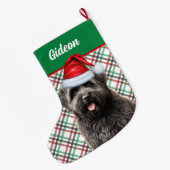 Bouvier des Flandres Dog Kariert Personalisiert Großer Weihnachtsstrumpf (Rückseite (Hängend))