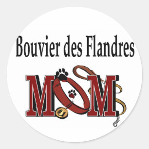 Bouvier des Flandres Dog MAMA Runder Aufkleber