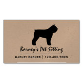 Bouvier des Flandres Dog Silhouette Magnetische Visitenkarte (Vorderseite)