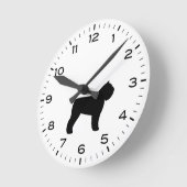 Bouvier des Flandres Dog Silhouette Runde Wanduhr (Winkel)