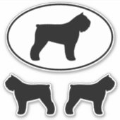 Bouvier des Flandres Dog Silhouetten Sticker Set (Vorderseite)