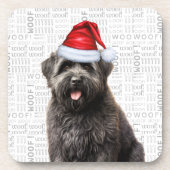 Bouvier des Flandres Dog Woof Word Art Holiday Getränkeuntersetzer (Vorderseite)
