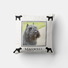 Bouvier des Flandres Foto Silhouette Personalisier Kissen