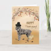 Bouvier des Flandres Funny Hat Erntedank Karte (Vorderseite)