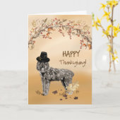 Bouvier des Flandres Funny Hat Erntedank Karte (Gelbe Blume)