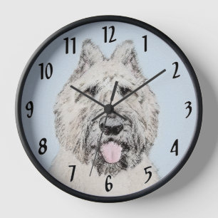 Bouvier des Flandres Gemälde - Originale Hundekuns Uhr