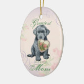 Bouvier des Flandres Herz Mama Keramik Keramik Ornament (Links)