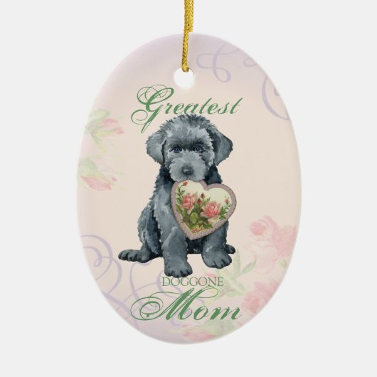 Bouvier des Flandres Herz Mama Keramik Keramik Ornament (Vorne)