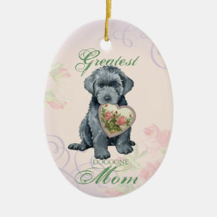 Bouvier des Flandres Herz Mama Keramik Ornament
