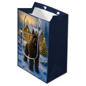 Bouvier des Flandres Holiday  Mittlere Geschenktüte (Vorderseite Schrägansicht)