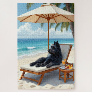 Bouvier des Flandres Luxus-Strandszene Puzzle