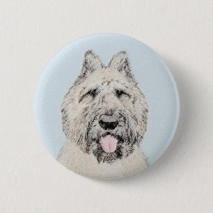 Bouvier des Flandres Painting - Original Dog Art Button