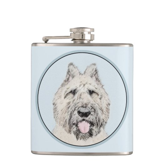 Bouvier des Flandres Painting - Original Dog Art Flachmann (Vorderseite)