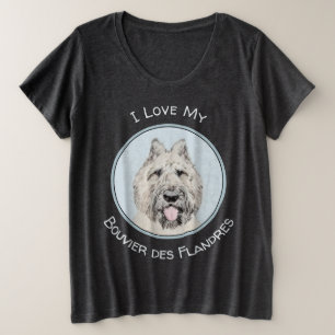 Bouvier des Flandres Painting - Original Dog Art Große Größe T-Shirt