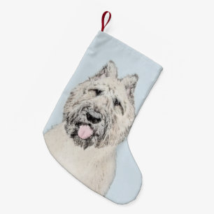 Bouvier des Flandres Painting - Original Dog Art Kleiner Weihnachtsstrumpf