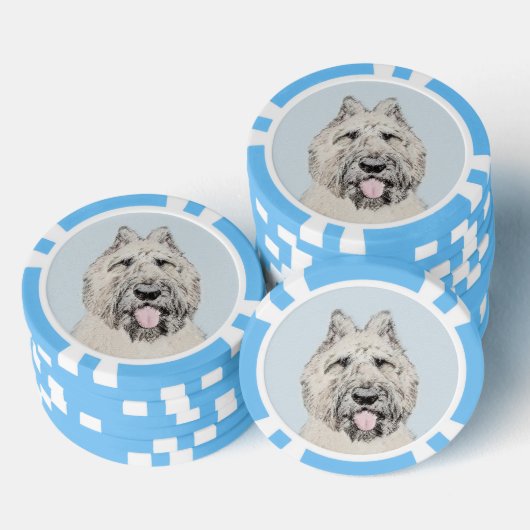 Bouvier des Flandres Painting - Original Dog Art Pokerchips (Stapel)