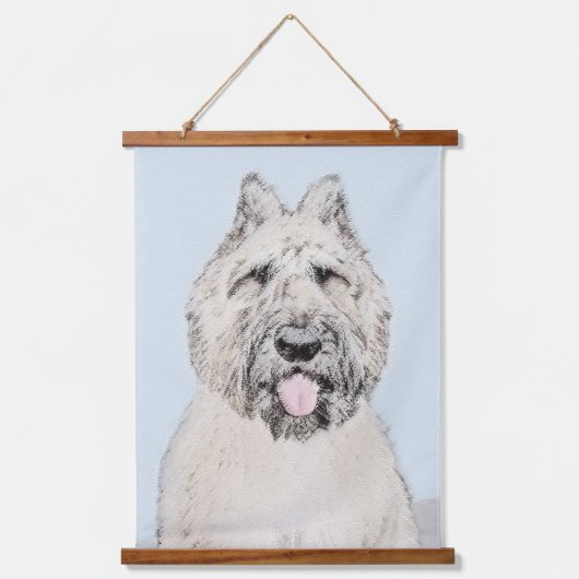 Bouvier des Flandres Painting - Original Dog Art Wandteppich Mit Holzrahmen (Vorderseite)