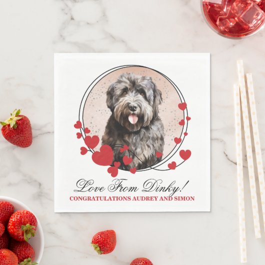 Bouvier des Flandres Red Heart Frame Foto Serviette (Beispiel)