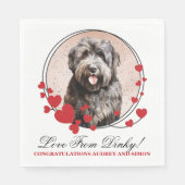 Bouvier des Flandres Red Heart Frame Foto Serviette (Vorderseite)