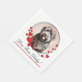 Bouvier des Flandres Red Heart Frame Foto Serviette (Ecke)