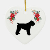 Bouvier des Flandres Silhouette Holiday Keramik Ornament (Vorne)