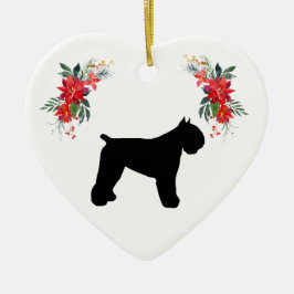 Bouvier des Flandres Silhouette Holiday Keramik Ornament