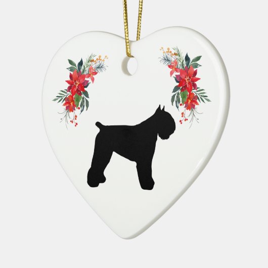 Bouvier des Flandres Silhouette Holiday Keramik Ornament (Links)