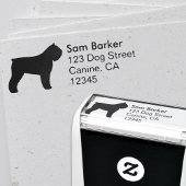Bouvier des Flandres Silhouette Rücksendeadresse Permastempel