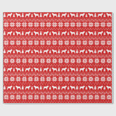 Bouvier des Flandres Silhouetten Weihnachtsfeierta Geschenkpapier (Flach)