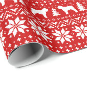 Bouvier des Flandres Silhouetten Weihnachtsfeierta Geschenkpapier (Rolleneckpunkt)