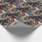 Bouvier des Flandres Snowy Farm Christmas Geschenkpapier (Ecke)