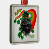Bouvier des Flandres St Patricks Silbernes Ornament (Rechts)