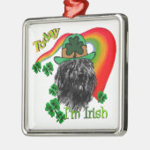 Bouvier des Flandres St Patricks Silbernes Ornament (Links)