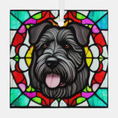 Bouvier des Flandres "Stainted Glass" Ornament Aus Glas (Rückseite)
