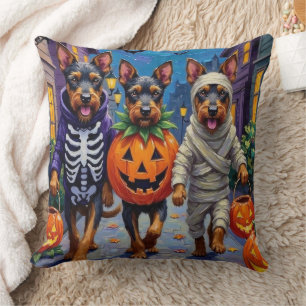 Bouvier des Flandres Süßigkeitenbetteln Halloween Kissen