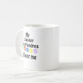 Bouvier des Flandres Walks Design Kaffeetasse (Vorderseite Links)