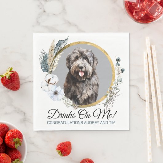 Bouvier des Flandres Wedding Napkins mit Foto Serviette (Beispiel)
