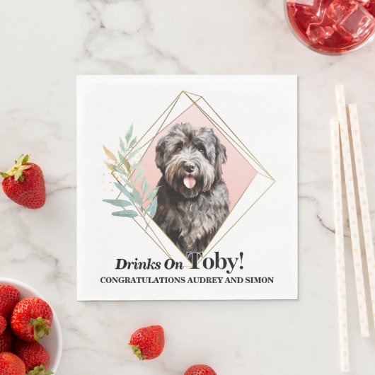 Bouvier des Flandres Wedding Napkins mit Foto Serviette (Beispiel)