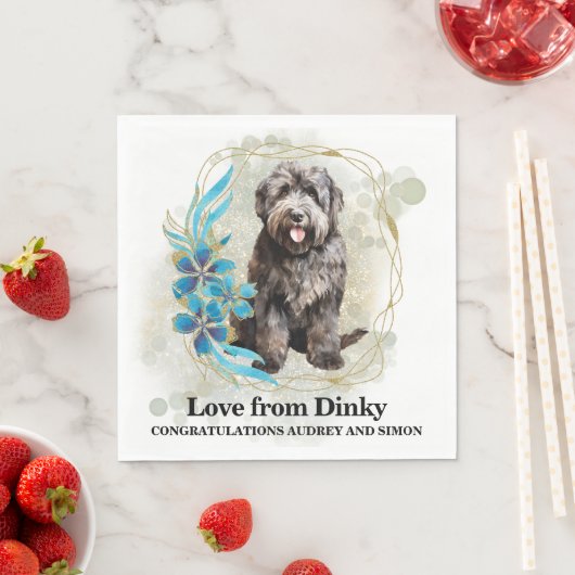 Bouvier des Flandres Wedding Napkins mit Foto Serviette (Beispiel)